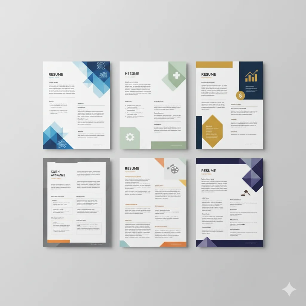 Three resume formats side by side